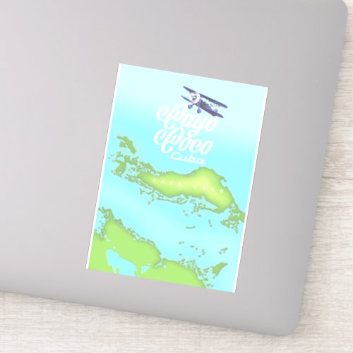 Cayo Coco Cuba vintage style map Sticker