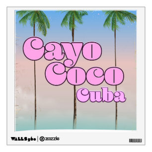Cayo Coco Cuba vintage travel poster Wall Decal