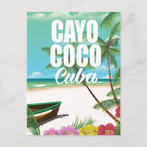 Cayo Coco Cuban beach vacation poster Postcard