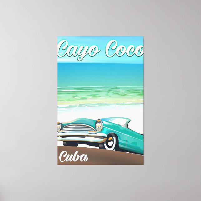 Cayo Coco cuban vacation poster Canvas Print (Front)