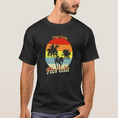 Cayo Costa Florida Retro Tropical Palm Trees Vacat T_Shirt