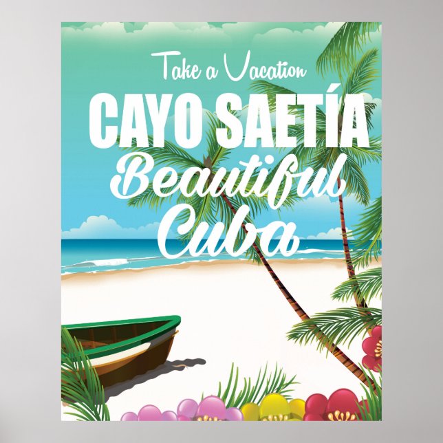 Cayo Saetía Cuba beach vacation poster (Front)
