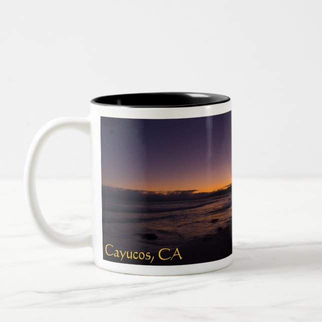 Cayucos, CA Beach Sunset Mug (Left)