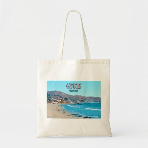 Cayucos California Central Coast Vintage Tote Bag