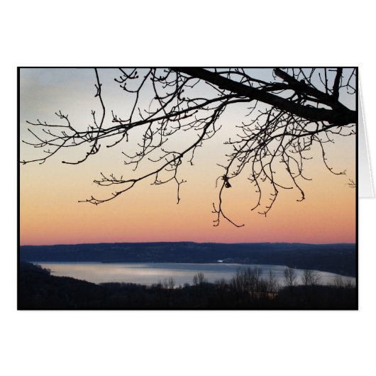 Cayuga Lake at Sunset Cards (Front Horizontal)