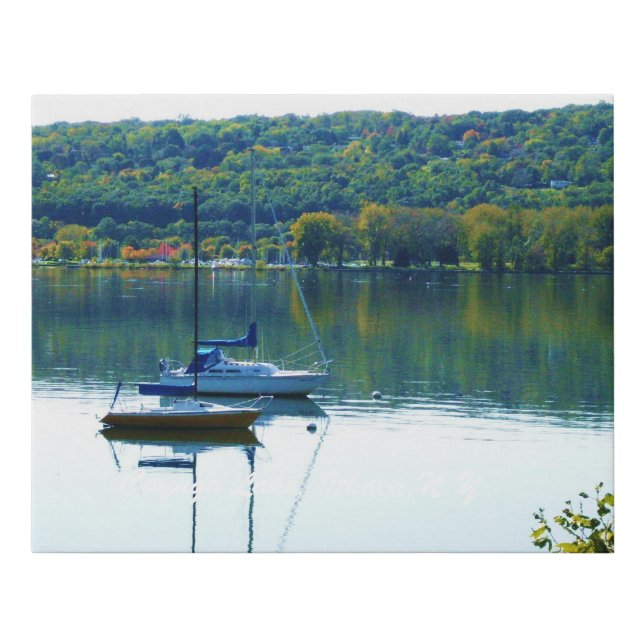 CAYUGA LAKE IN AUTUMN poster Faux Canvas Print (Front)
