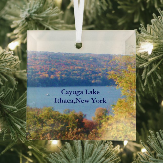 CAYUGA LAKE, ITHACA, N.Y.  GLASS ORNAMENT (Insitu)