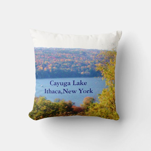 CAYUGA LAKE, ITHACA, N.Y.  THROW PILLOW (Front)