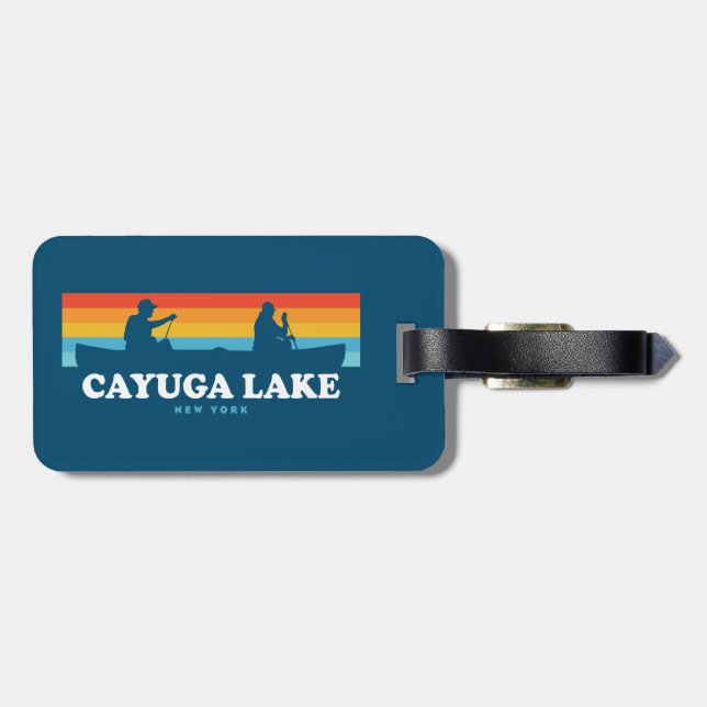 Cayuga Lake New York Canoe Luggage Tag (Back Horizontal)
