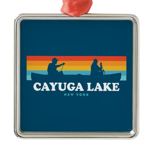 Cayuga Lake New York Canoe Metal Ornament