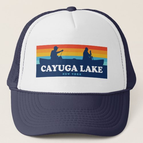 Cayuga Lake New York Canoe Trucker Hat