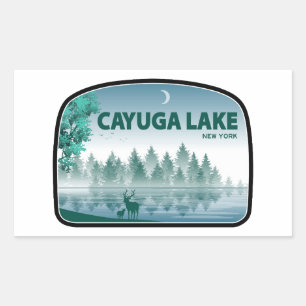 Cayuga Lake New York Deer Rectangular Sticker