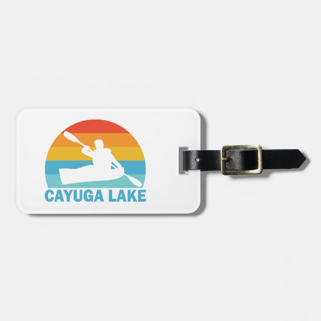 Cayuga Lake New York Kayak Luggage Tag (Front Horizontal)