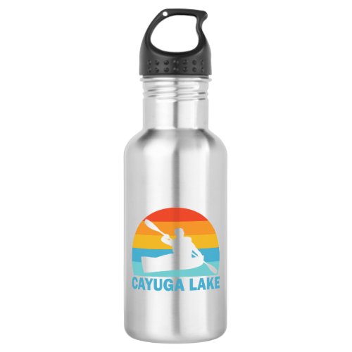 Cayuga Lake New York Kayak Stainless Steel Water Bottle