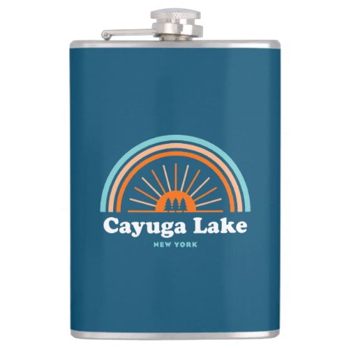 Cayuga Lake New York Rainbow Flask