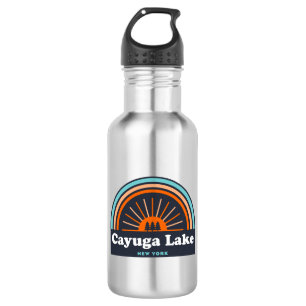 Cayuga Lake New York Rainbow Stainless Steel Water Bottle