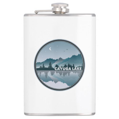 Cayuga Lake New York Reflection Flask