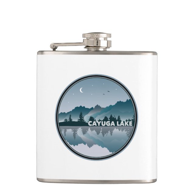 Cayuga Lake New York Reflection Flask (Front)