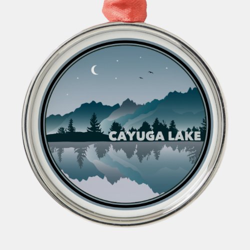 Cayuga Lake New York Reflection Metal Ornament