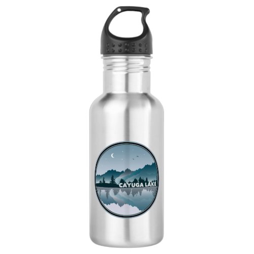 Cayuga Lake New York Reflection Stainless Steel Water Bottle