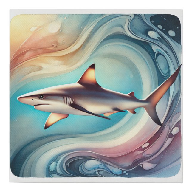 Cazon in a Gentle Current 210824AREF103 - Watercol Faux Canvas Print (Front)