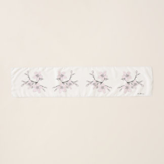 CB Delicate Blossoms Pink Long Chiffon Scarf