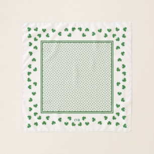 CB Elegant Irish Shamrock Initials Scarf