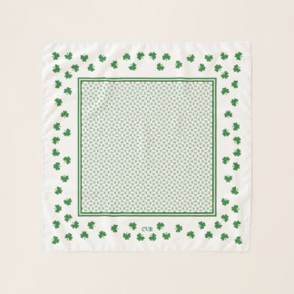 CB Elegant Irish Shamrock Initials Scarf