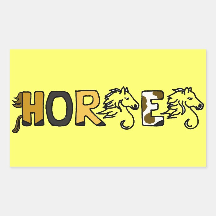 CB  Fun Horse Cartoon Letters Stickers