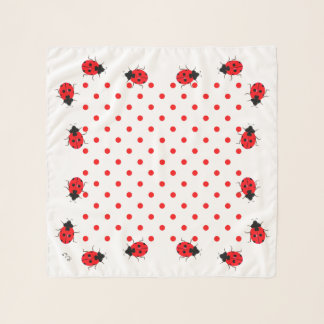 CB Fun Ladybugs Dot Square Chiffon Scarf