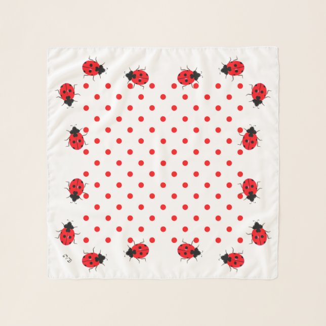 CB Fun Ladybugs Dot Square Chiffon Scarf (Front)