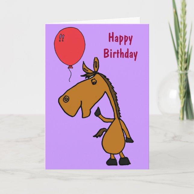 CB- Horse Cartoon Birthday Card (Front)