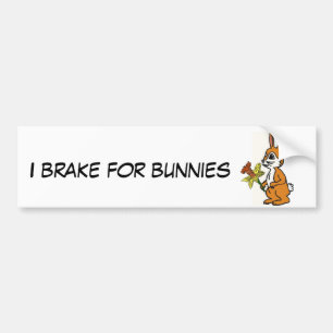 CB- I Brake for Bunnies Bumper Sticker