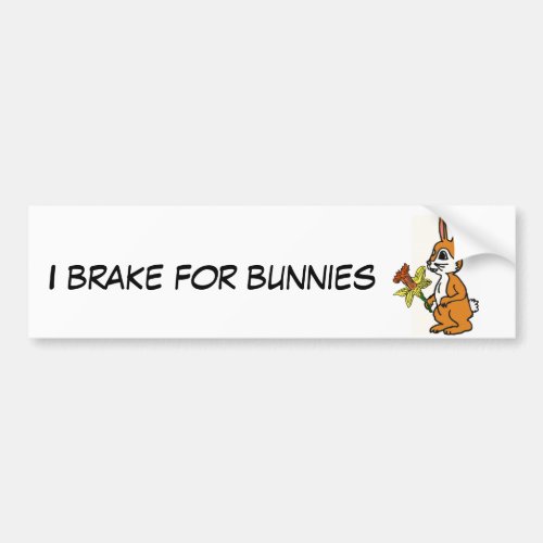 CB_ I Brake for Bunnies Bumper Sticker