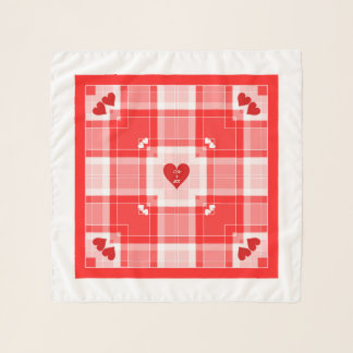 CB Lover's Initials  Plaid Square Chiffon Scarf