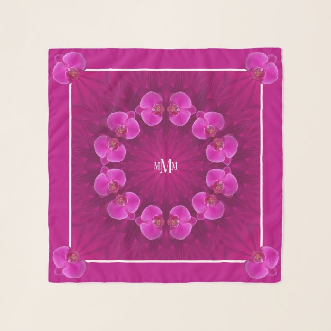 CB Pink Purple Violet Square Chiffon Scarf (Front (Horizontal))