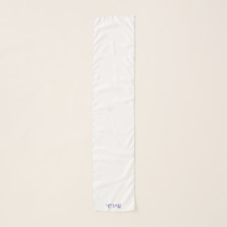 CB Plain White Long Rectangular Scarf Initials