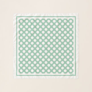 CB Retro Designer Green Polka Dots Neck Hair Scarf