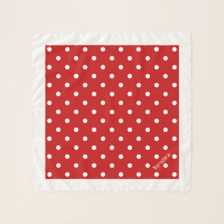 CB Retro Red Polka Dots Square Neck Hair Chiffon Scarf