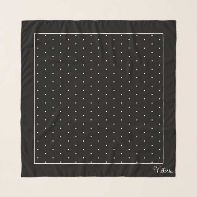 CB Sophisticated Swiss Dots Square Chiffon Scarf (Front (Horizontal))