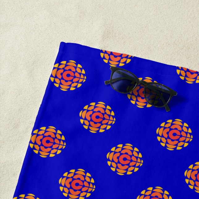 CBC 1974 Logo Pattern Beach Towel (In Situ)