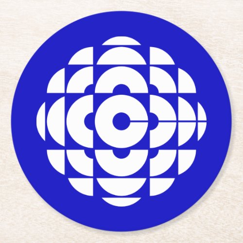 CBC 1986 Logo Blue Poster Round Paper Coaster