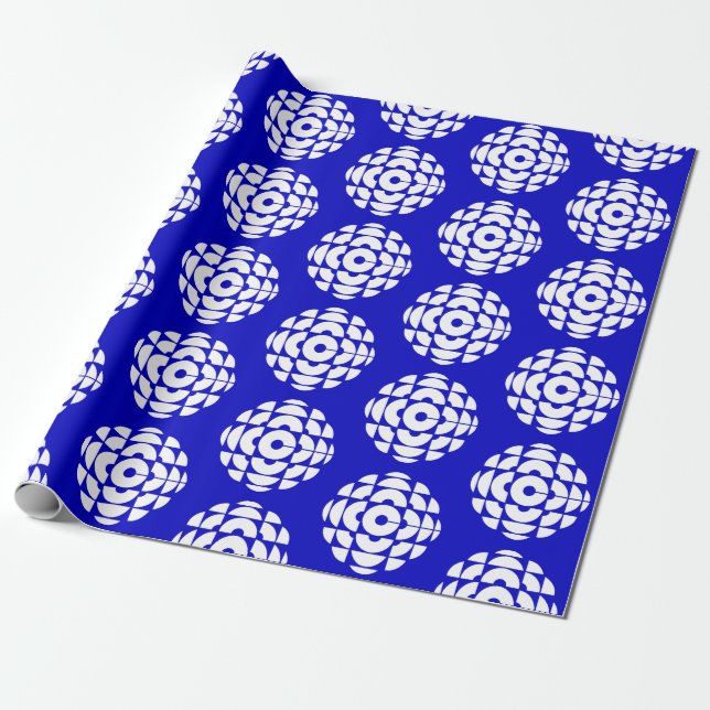 CBC 1986 Logo Blue Poster Wrapping Paper (Unrolled)