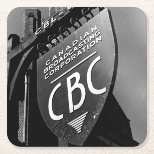 CBC Jarvis Street Sign 1940s Square Paper Coaster