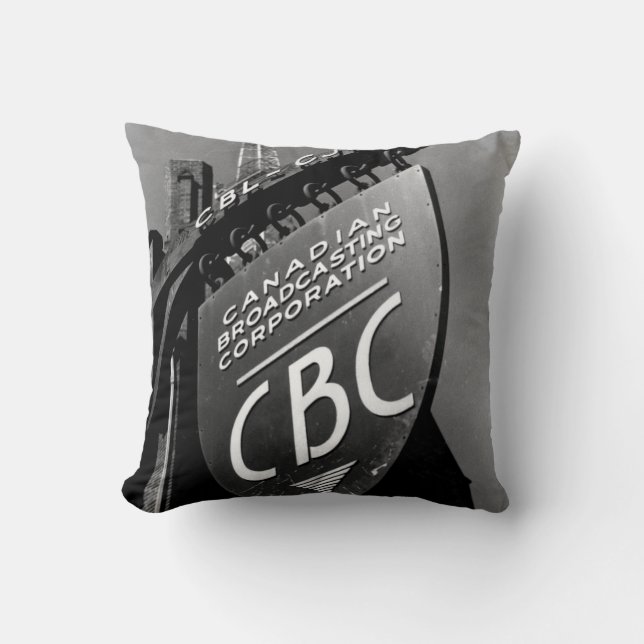 CBC Jarvis Street Sign (1940s) Throw Pillow (Front)