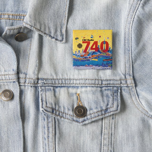 CBC Radio 740 - 1980 promo graphic Pinback Button (In Situ)