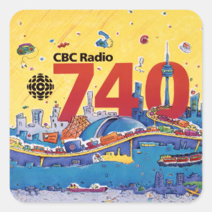 CBC Radio 740 - 1980 promo graphic Square Sticker