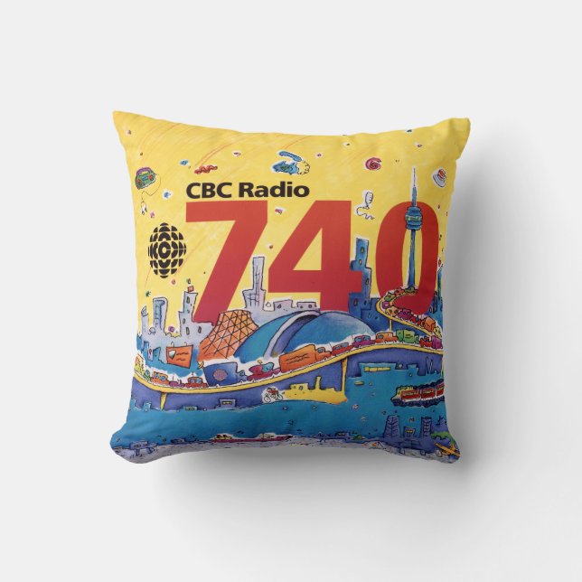 CBC Radio 740 - 1980 promo graphic Throw Pillow (Front)