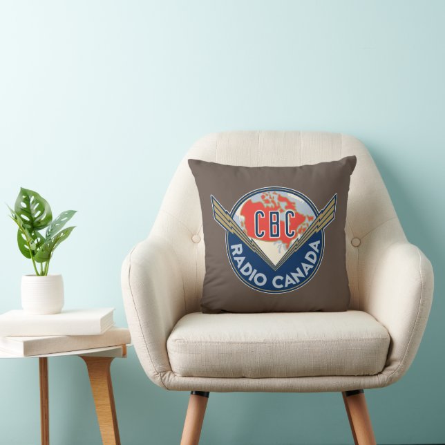 CBC Retro 1940s Logo Throw Pillow (Chair)