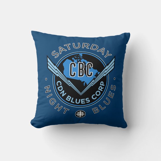 CBC Saturday Night Blues Throw Pillow (Front)